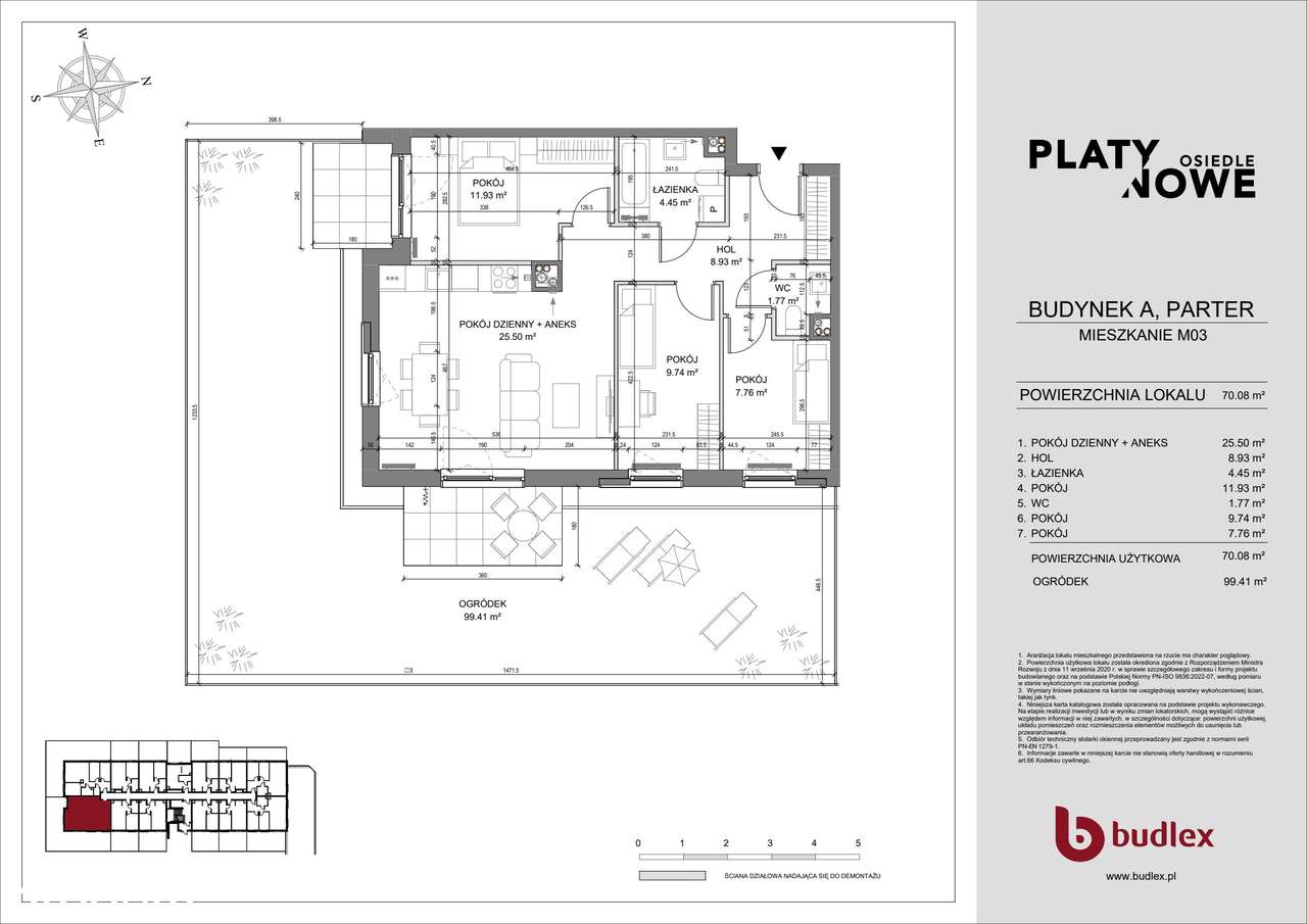 4-pokojowe mieszkanie 70m2 + ogródek Bez Prowizji - Pełny obrazek: 2/7