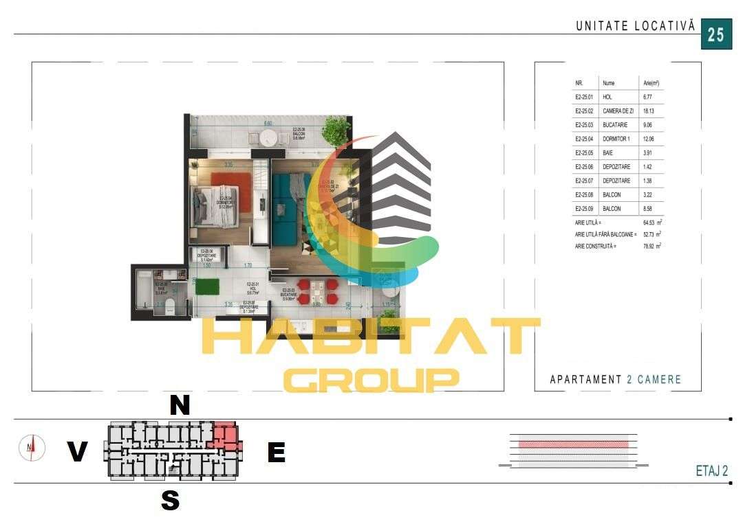 Titan 2 camere decomandat 65 mp + LOC PARCARE GRATUIT - Imagine principală: 2/10