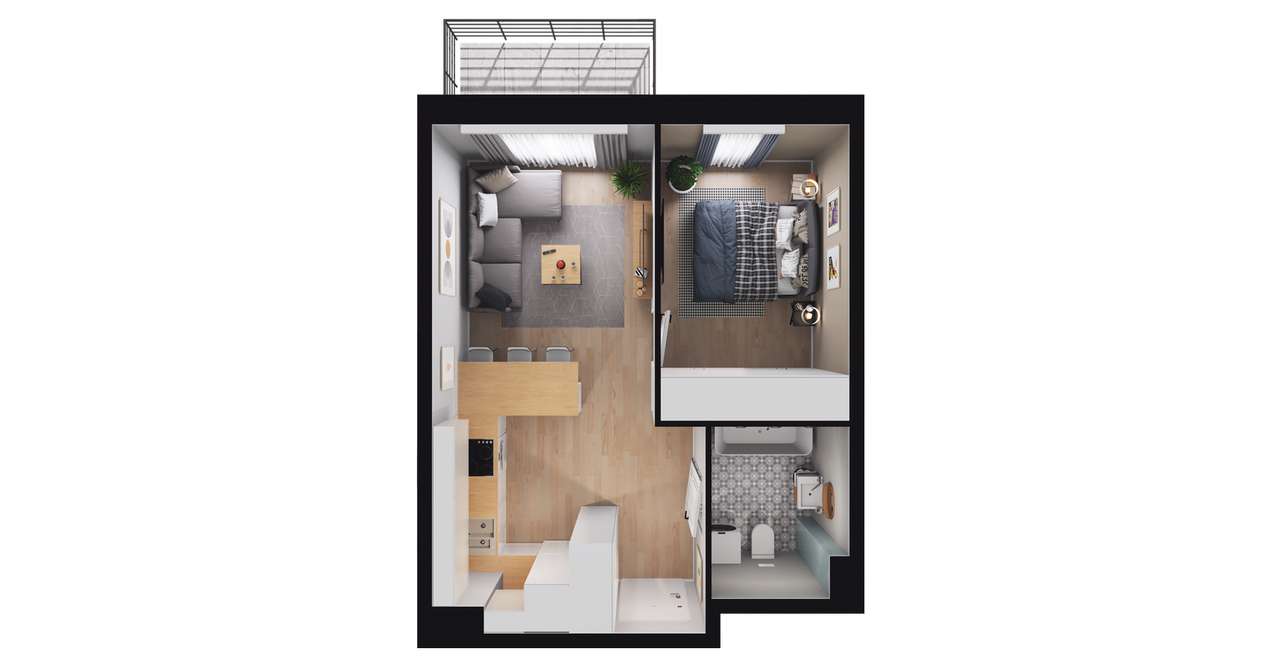 2-pokojowe mieszkanie 35m2 + balkon Bez Prowizji - Pełny obrazek: 2/8