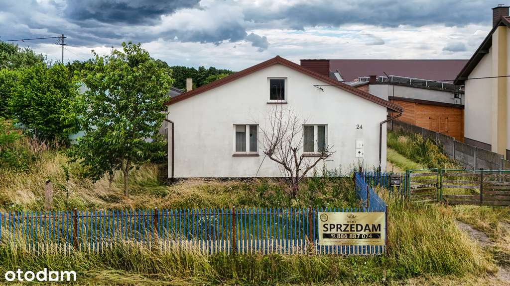 Dom ok. 100 m² z dużą działką 1400 m² i garażem