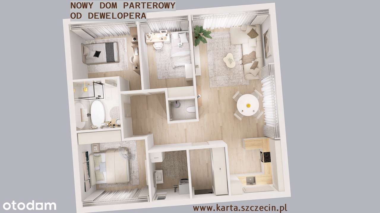 PARTEROWY dom w zieleni | duża DZIAŁKA | spokojne osiedle [dom B1] - Pełny obrazek: 4/17