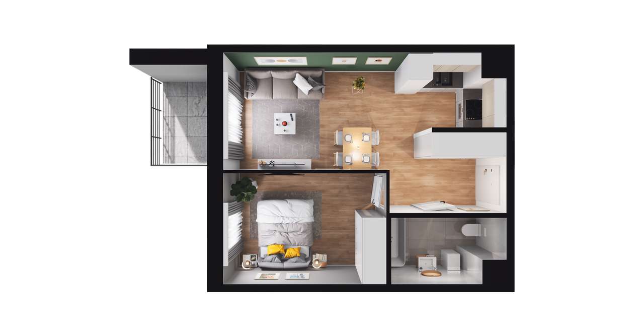 2-pokojowe mieszkanie 36m2 + balkon Bez Prowizji - Pełny obrazek: 2/8