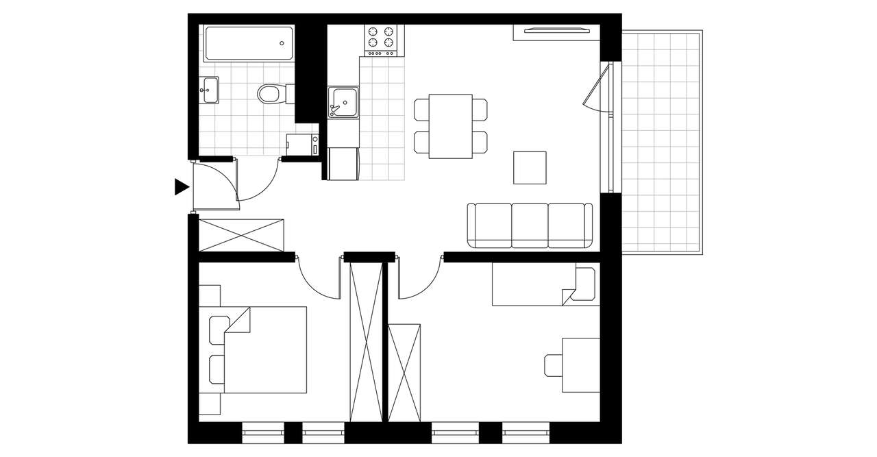 3-pokojowe mieszkanie 51m2 + balkon Bez Prowizji - Pełny obrazek: 3/8