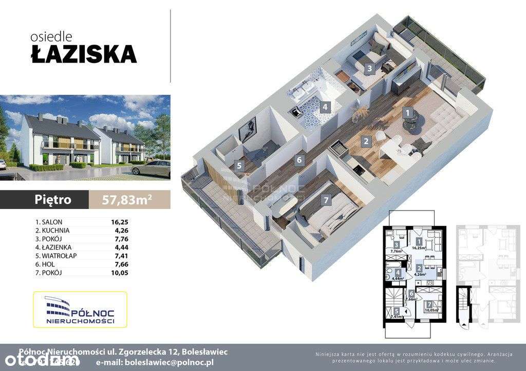 Nowe 3 pokoje, 2 balkony, strych, parking - Pełny obrazek: 4/18