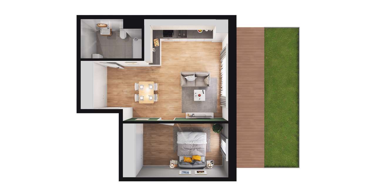 Panorama 3 Stawy | mieszkanie 2-pok. | 4.B43 - Pełny obrazek: 3/9