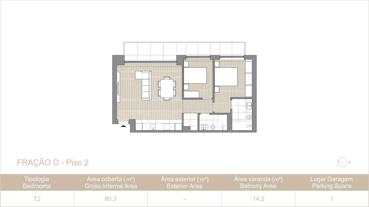 Apartamento T2 em construção com varanda de 14 m2 em Serralves - Porto-3