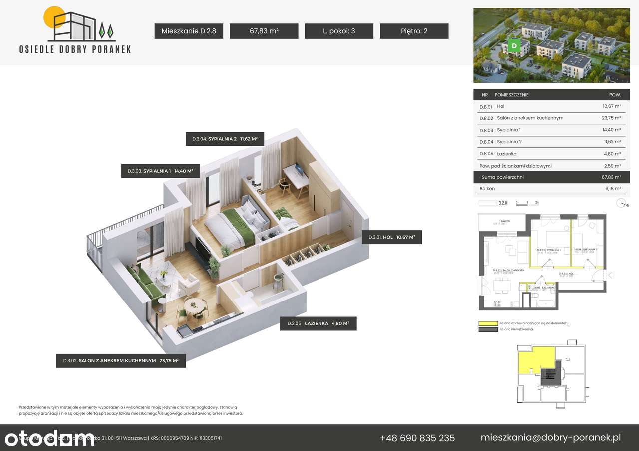 Dobry Poranek | mieszkanie 3-pok. | D.2.8 - Pełny obrazek: 2/16