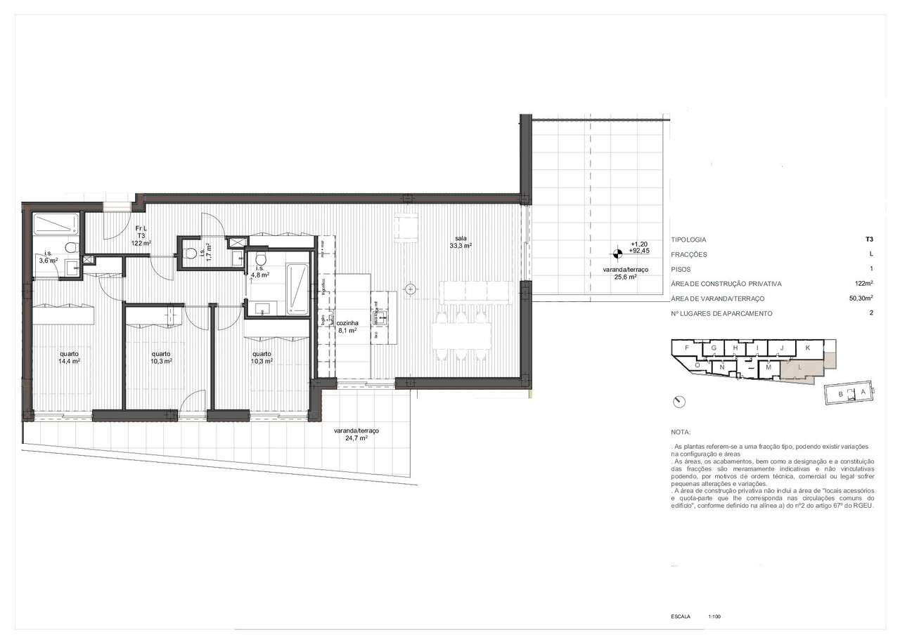 Apartamento T3 com 2 terraços e 2 lugares de garagem, Prelada-6