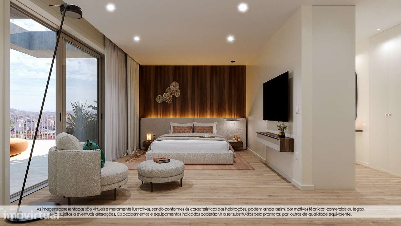 T2 Novo com Terraço (13,87m2) com vistas para o Parque em Canidelo.-4