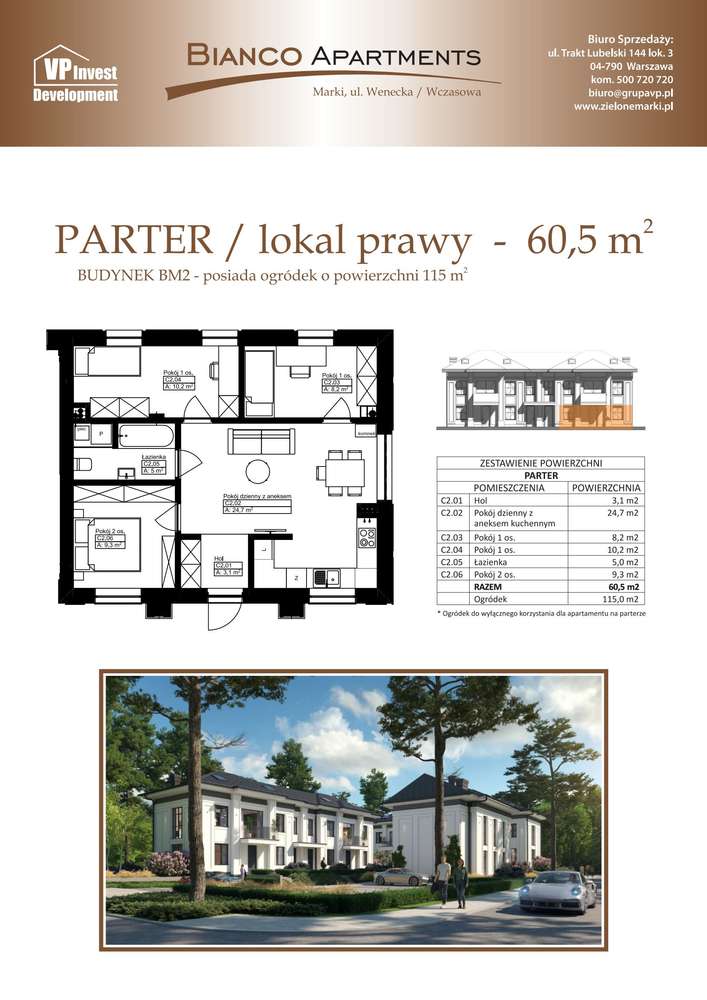 4-pokojowe mieszkanie 60m2 + ogródek Bezpośrednio - Pełny obrazek: 2/7
