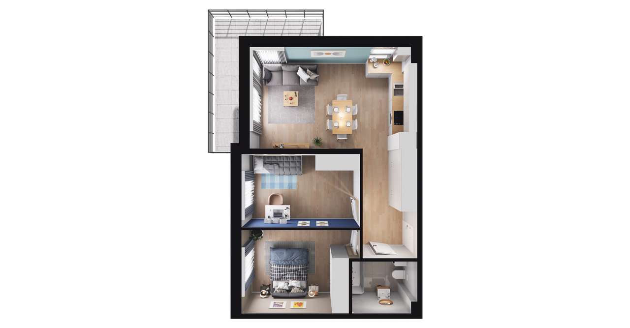 Osiedla Dolna Park | mieszkanie 3-pok. | 12.B.I.3 - Pełny obrazek: 3/9