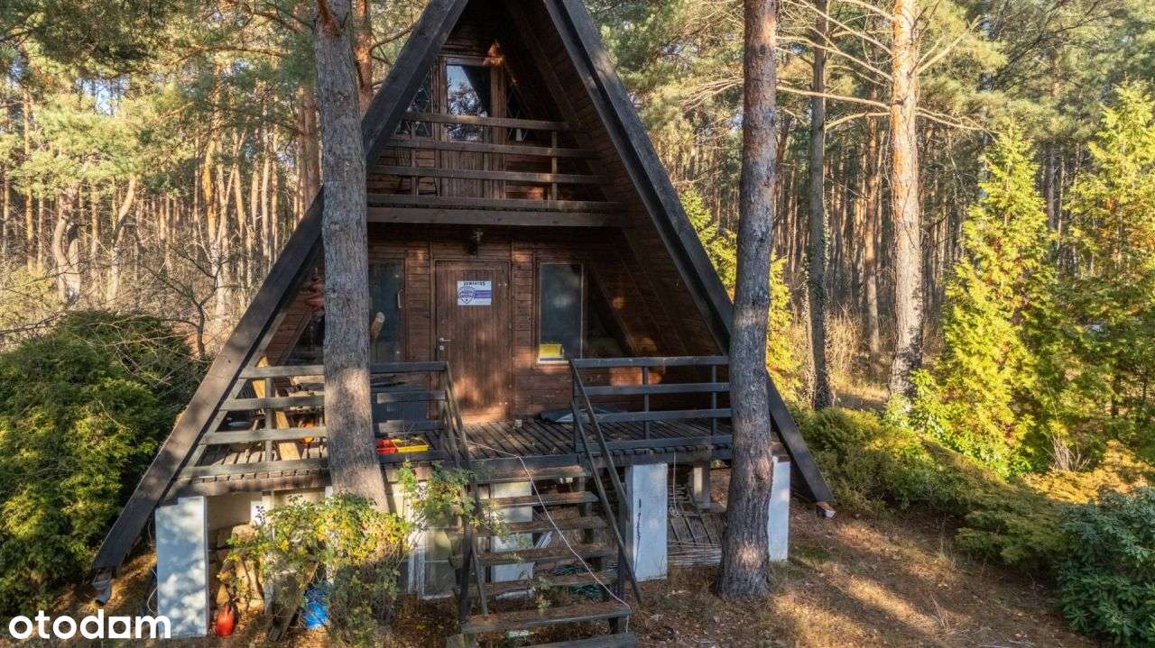 Dom drewniany letniskowy przy lesie Działka 955m-9