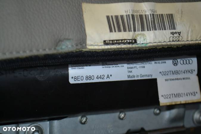 AUDI A4 B6 B7 PODUSZKA AIRBAG KANAPY TYLNEJ PRAWA 8E0880442A SKÓRA PLATIN HELL - 3