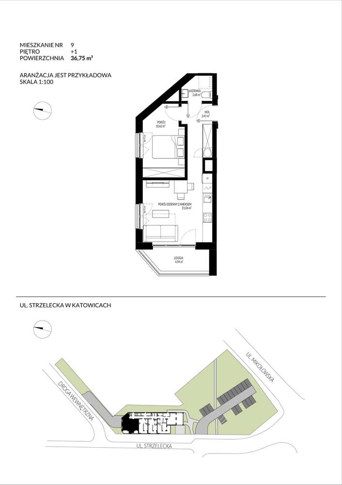 2-pokojowe mieszkanie 36m2 + loggia Bez Prowizji - Pełny obrazek: 2/8