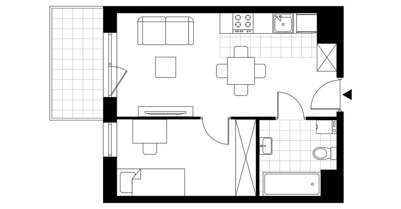 2-pokojowe mieszkanie 34m2 + balkon Bez Prowizji - Pełny obrazek: 3/8