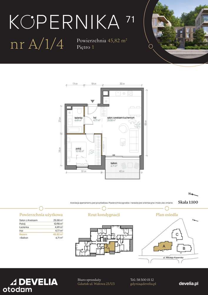 2-pokojowe mieszkanie 45m2 + balkon Bezpośrednio - Pełny obrazek: 2/9