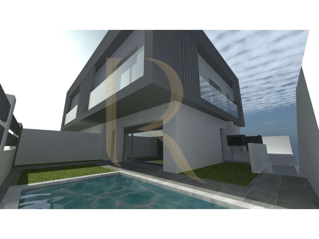 Moradia Geminada T3+1 nova com piscina e garagem no Pinhal do General-12