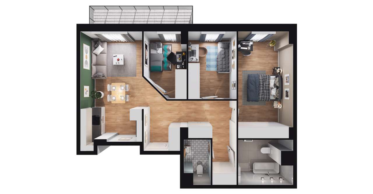 4-pokojowe mieszkanie 71m2 + balkon Bez Prowizji - Pełny obrazek: 2/8