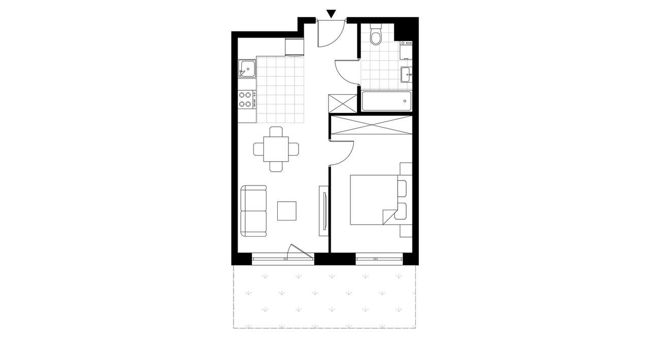 2-pokojowe mieszkanie 38m2 + ogródek Bez Prowizji - Pełny obrazek: 3/8