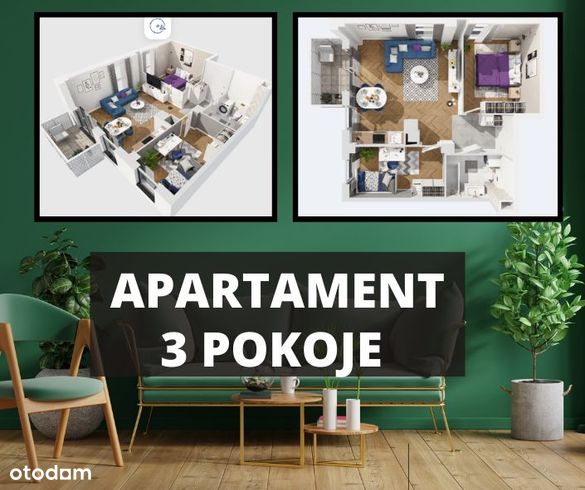 Funckjonalny apartament | 3 POKOJE | Cena do SOB
