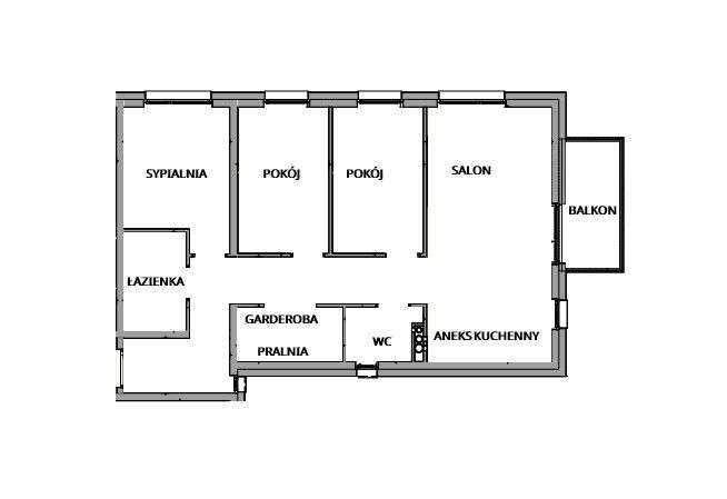 73 m2 | 4 pokoje | Dwie łazienki |Od Południa-7