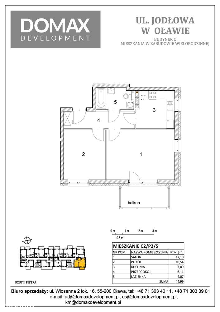 GOTOWE 2-pokojowe  45m2 + balkon  i dwa miejsca postojowe 36/13 - Pełny obrazek: 2/7