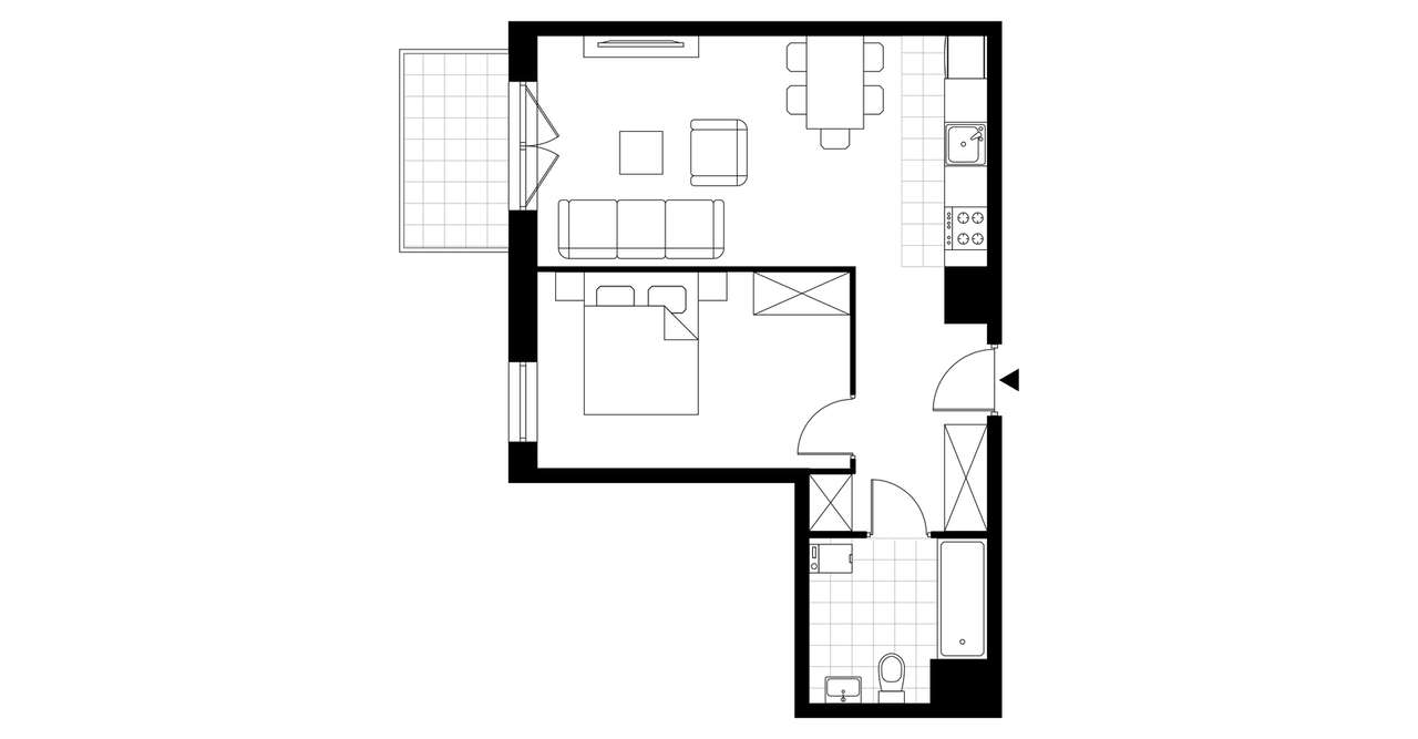 2-pokojowe mieszkanie 44m2 + balkon Bez Prowizji - Pełny obrazek: 3/8