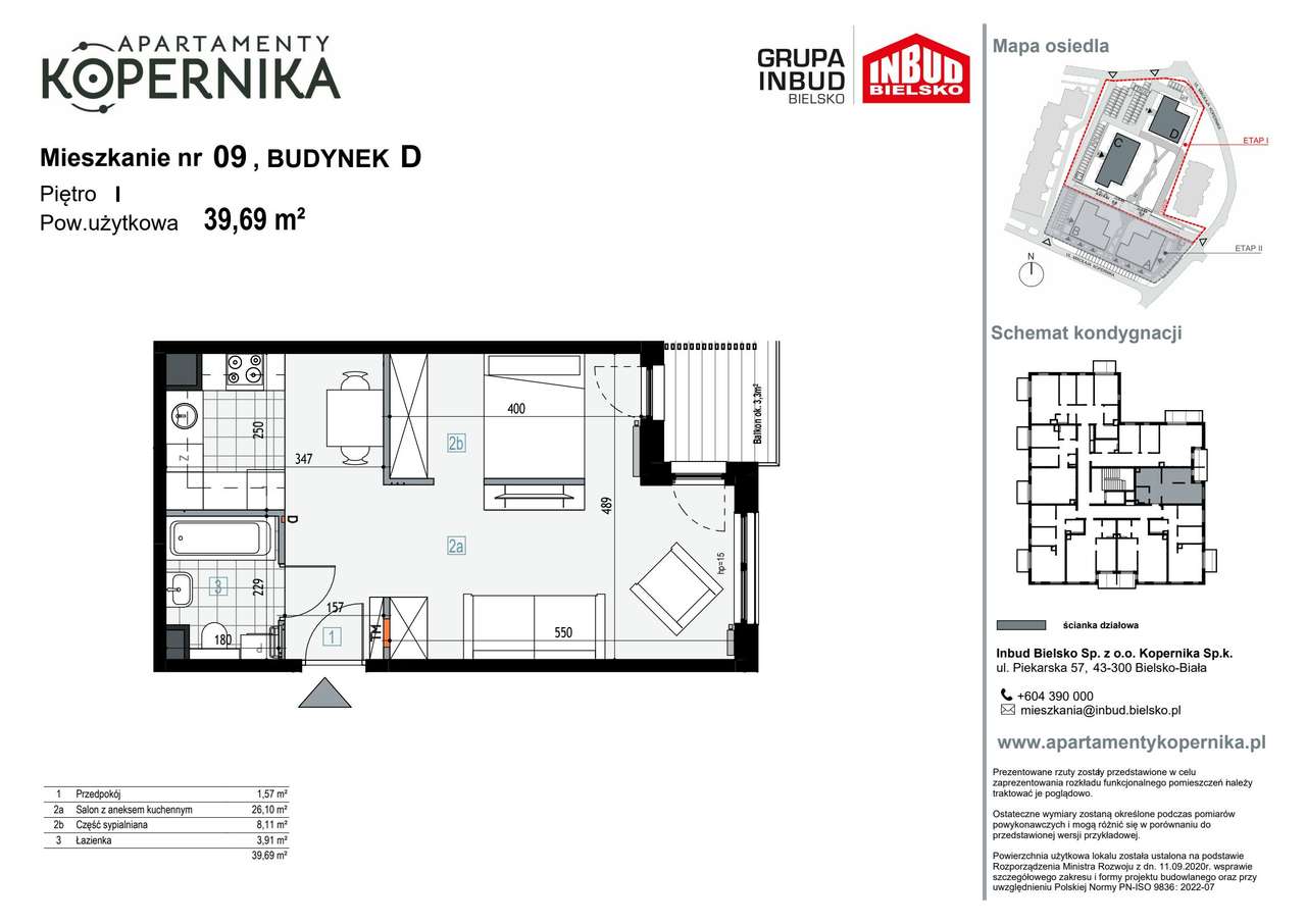 Apartamenty Kopernika | mieszkanie 1-pok. | D_9 - Pełny obrazek: 3/8