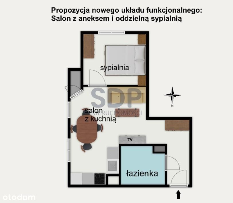 Jasne mieszkanie 37 metrów z komórką lokatorską