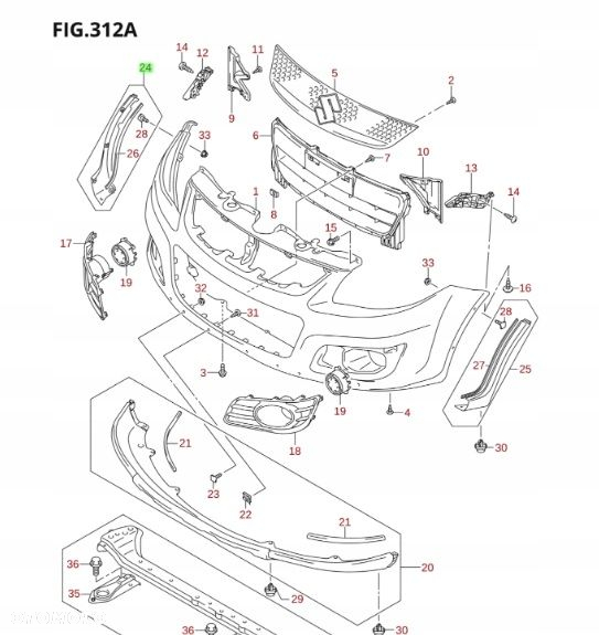 SUZUKI SX4 2006 - 2013 LISTWA ZDERZAKA PRZÓD PRAWA - 5