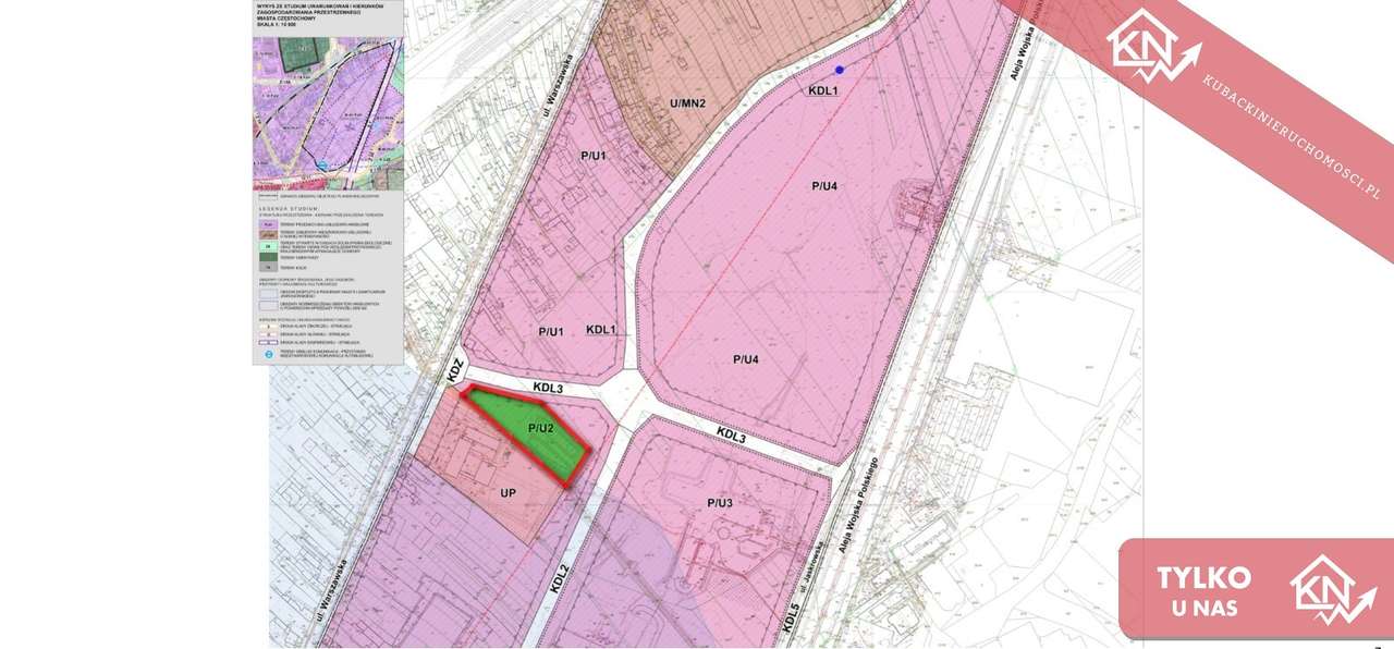 Działka inwestycyjna 7286 m2 ul. Warszawska - MPZP-7
