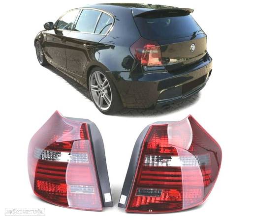 FAROLINS PARA BMW E81 E87 LCI 07-11 VERMELHO FUMADO - 1