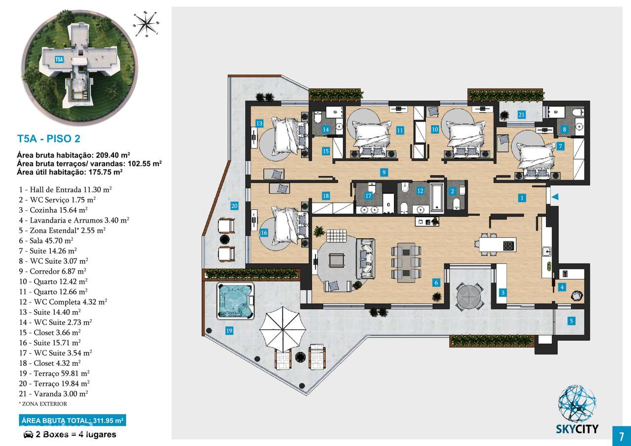 T5 Exclusivo com Terraço de 100m² | SkyCity – Amadora-14