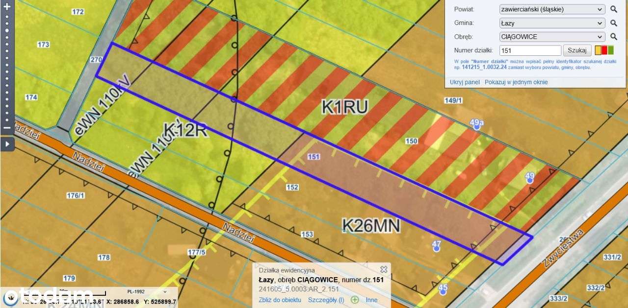 Działka budowlana 2317m w Ciągowicach Gmina Łazy powiat zawierciański-0