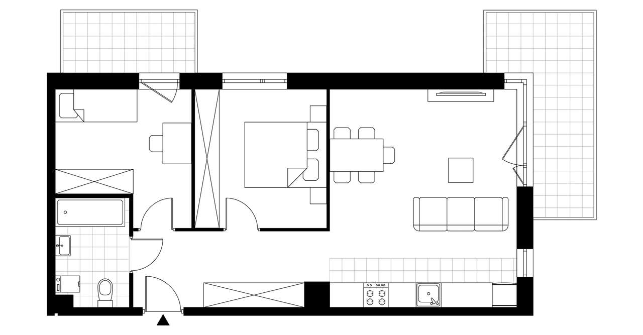 3-pokojowe mieszkanie 59m2 + 2 balkony - Pełny obrazek: 3/8