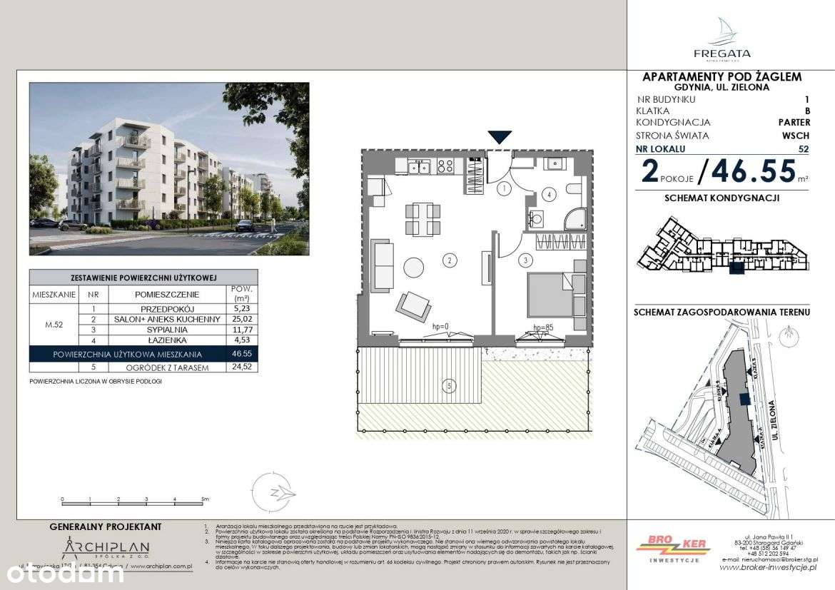 2-pokojowe mieszkanie 46m2 + ogródek Bezpośrednio - Pełny obrazek: 2/5