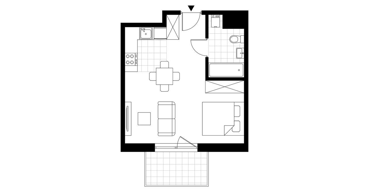 1-pokojowe mieszkanie 31m2 + balkon Bez Prowizji - Pełny obrazek: 3/8