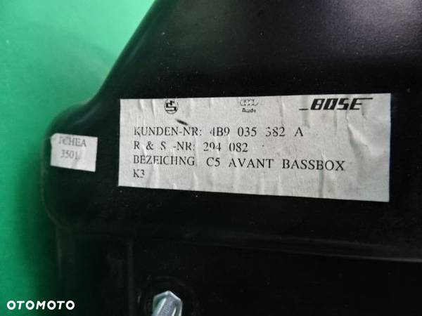 GŁOŚNIK WZMACNIACZ SUBWOOFER BOSE AUDI A6 C5 LIFT KOMBI 4B9035382A NR175 - 4