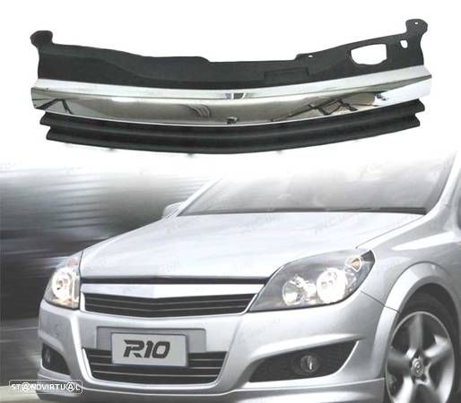 GRELHA FRONTAL PRETA SEM SÍMBOLO PARA OPEL ASTRA H 04-07 FRISO CROMADO - 1