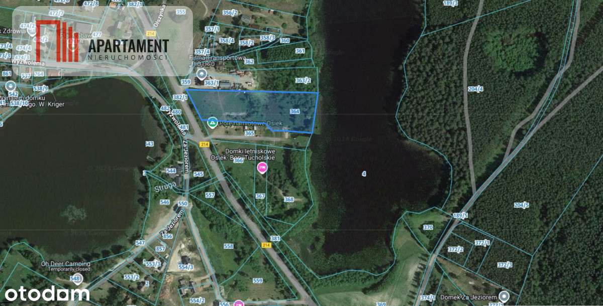 1.2ha Działka z Linią brzegową i Mpzp Osiek-6