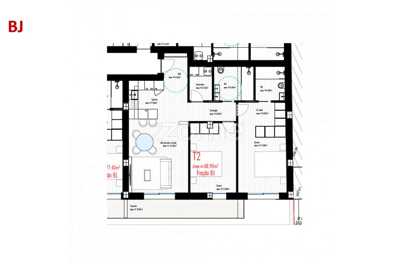 Apartamento T2 c/ Varanda, Freamunde, Paços de Ferreira (Fração BJ) - Grande imagem: 3/16