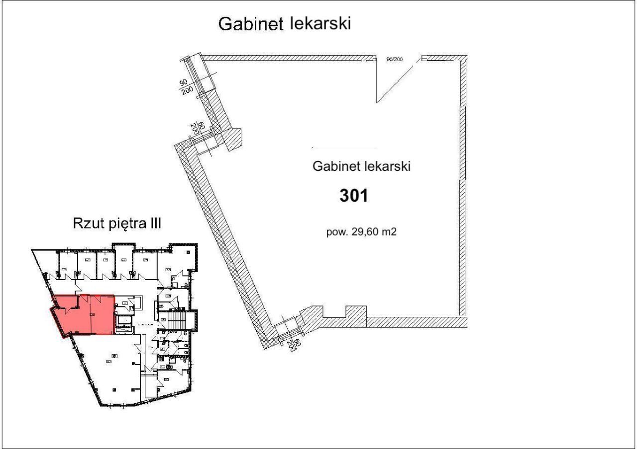 Gabinet 29,60 m2 Centrum Medyczne GORZÓW WLKP.