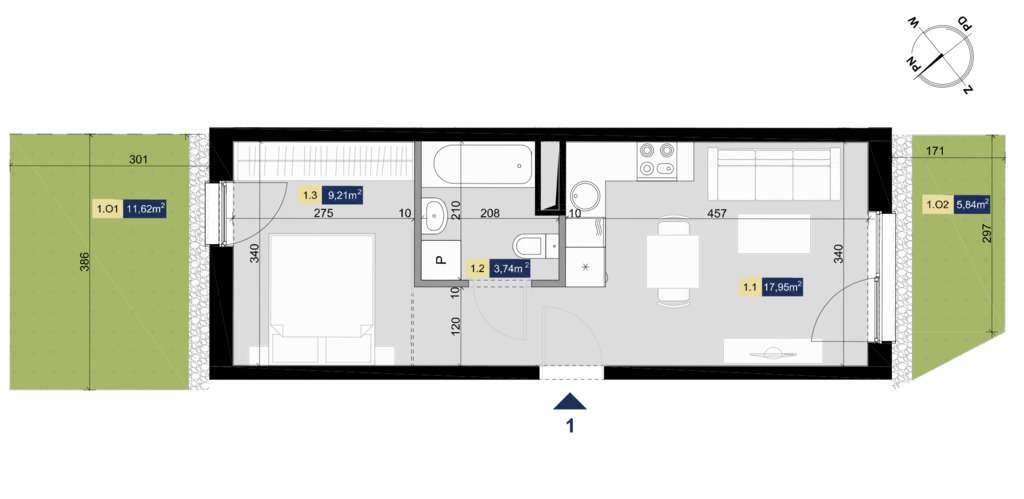 Wynajem - mieszkanie na parterze przy Parku - Pełny obrazek: 2/14