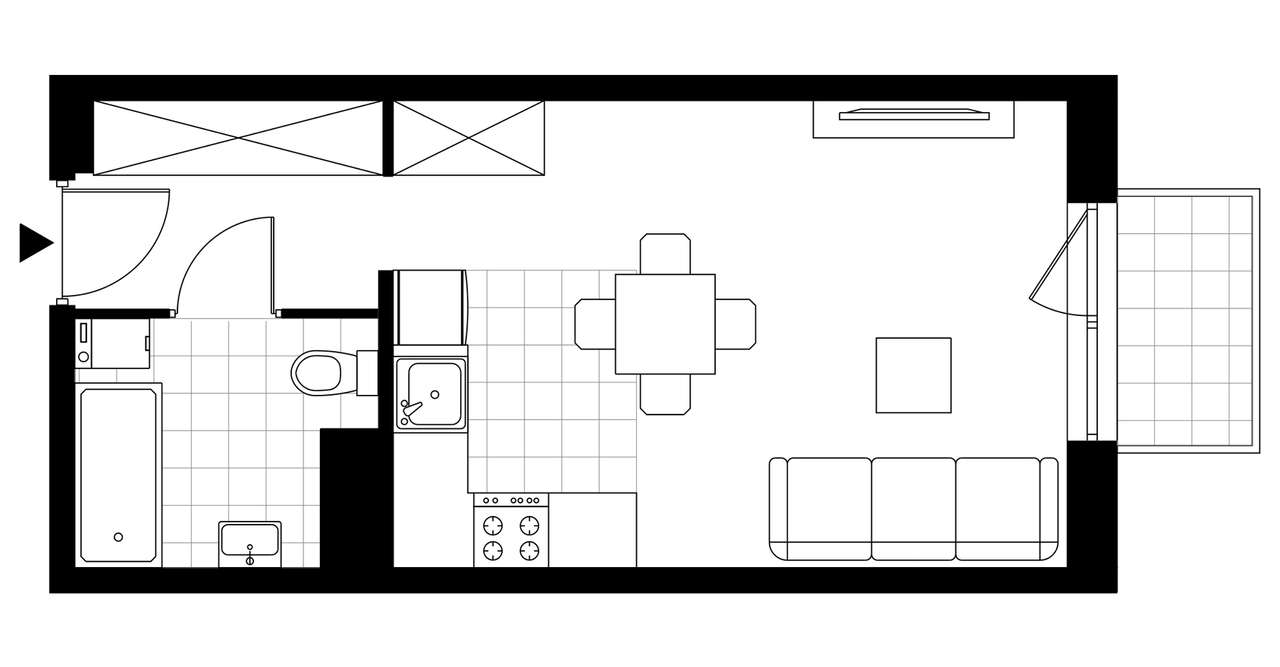 1-pokojowe mieszkanie 31m2 + balkon - Pełny obrazek: 4/9