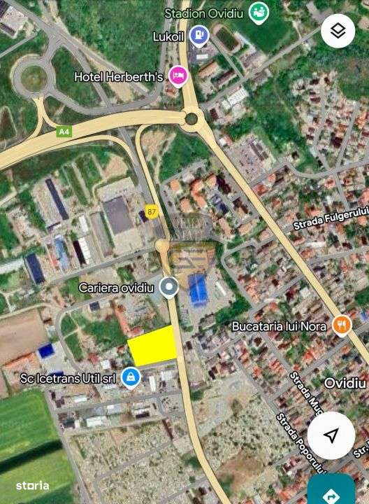 Teren pe colt intravilan pietruit imprejmuit varianta Ovidiu, Autostra - Imagine principală: 1/15