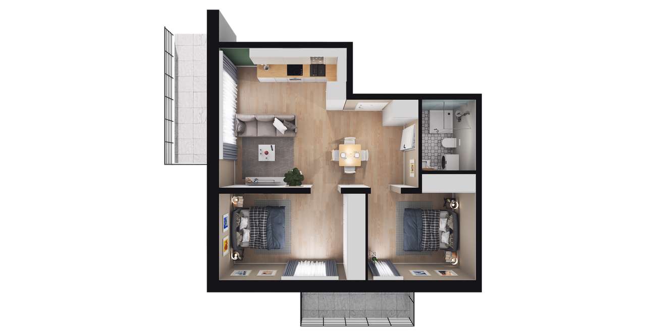 Posesja Plażowa | apartament 3-pok. | C001 - Pełny obrazek: 3/9