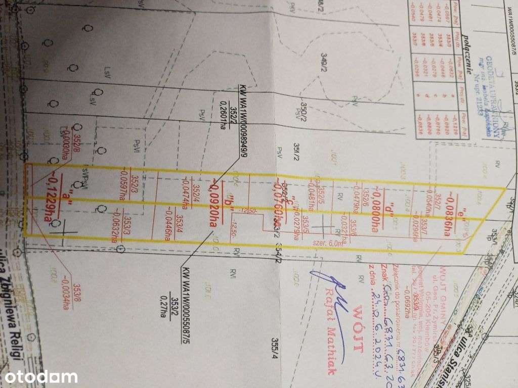 Działka Ostrówek Lipka gm Klembów Media Mpzp, Mu Pu 700 m - Pełny obrazek: 1/9
