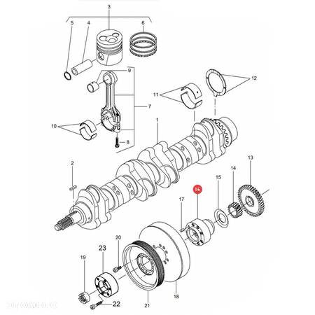 Piasta wału korbowego Massey Ferguson V836322586 Oryginał - 4