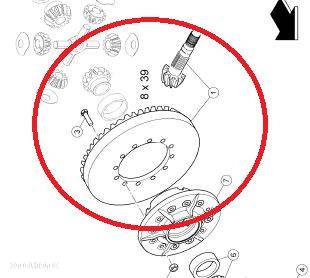 Atak talerz dyferencjał 8x39 0011478100 0011499980 Renault Claas Ares Axion Arion 620 630 640 650 - 5