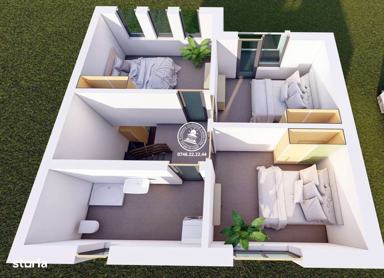 Case insiruite , 4 camere , P+1E - central in Valea Lupului-10